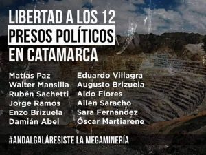 Lee más sobre el artículo DOCE PRESOS POLÍTICOS EN ANDALGALÁ POR RESISTIR LA MEGAMINERÍA, SIN GARANTÍAS CONSTITUCIONALES Y EN CONDICIONES DE INSALUBRIDAD