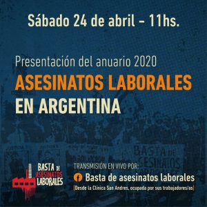 Lee más sobre el artículo Presentación del Anuario 2020 de Asesinatos Laborales en Argentina